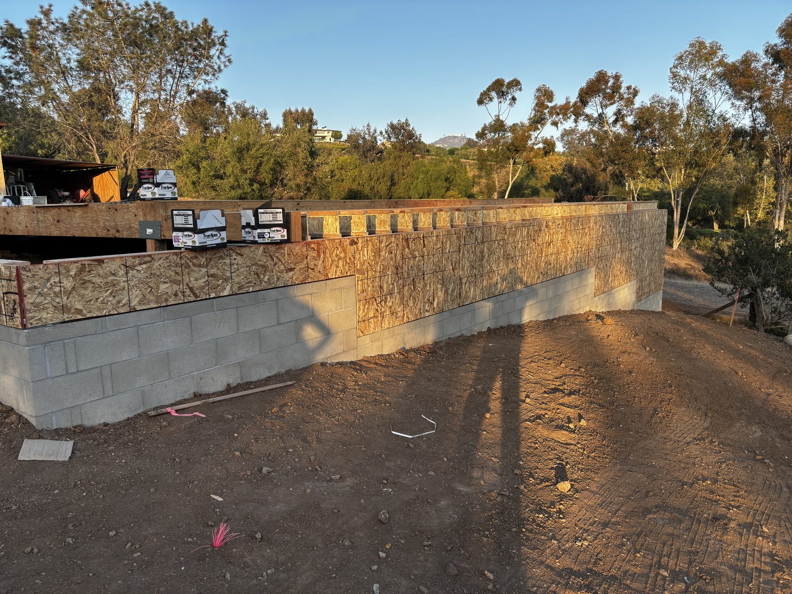 Foundation and framing on hillside lot